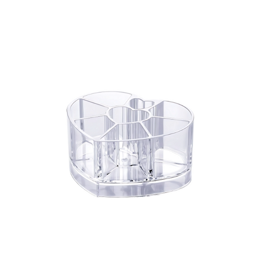 Transparent Acrylic Heart Shaped Cosmetic Organizer